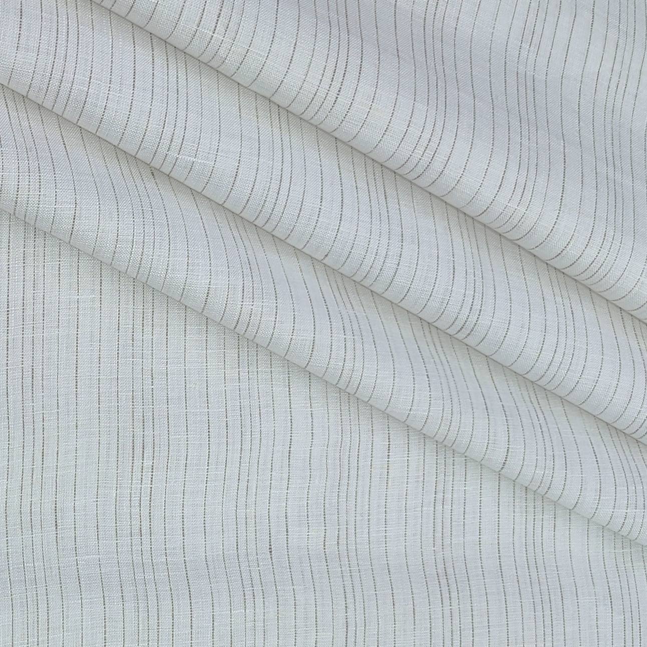 Shirt Fabric Arvind 60 Lea Pure Linen Lining Colour Brown N White